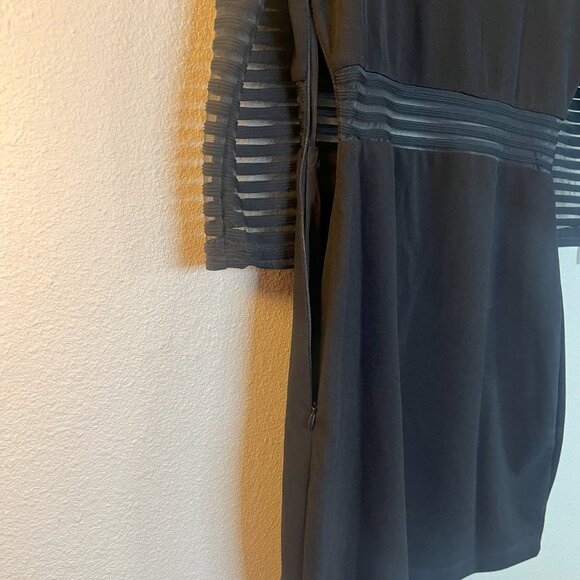 Lulus Black Bodycon Mesh Dress - M Like New - Picture 9 of 11